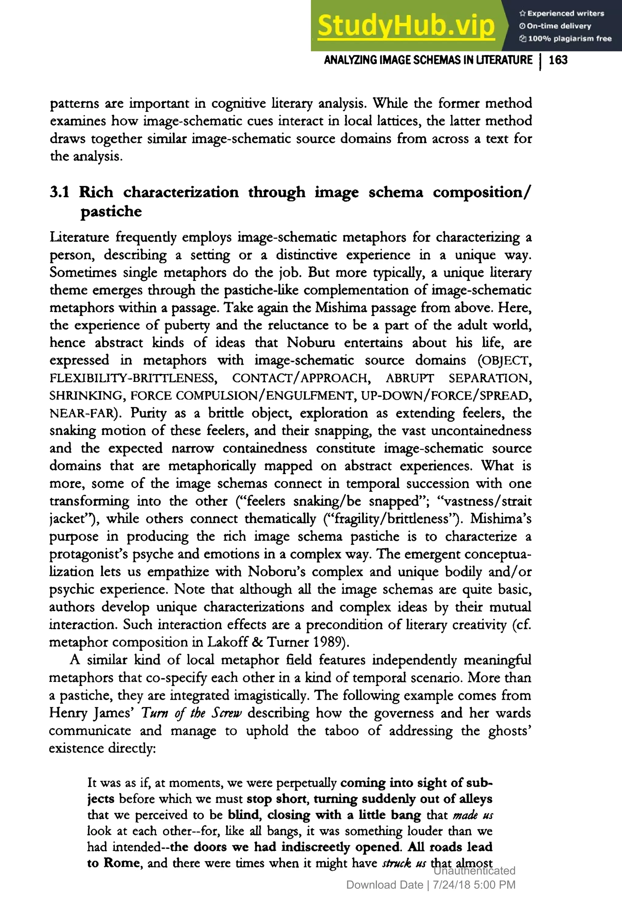 Analyzing Image Schemas In Literature | PDF