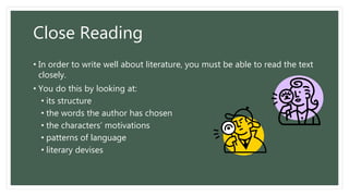 Analyzing literature | PPTX