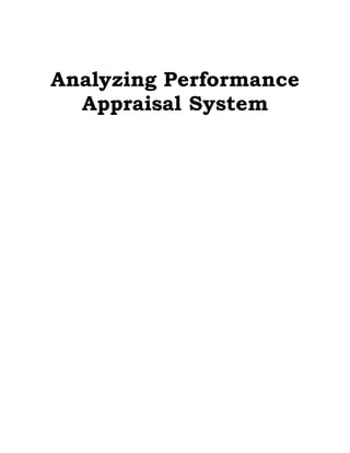 Analyzing Performance
Appraisal System
 