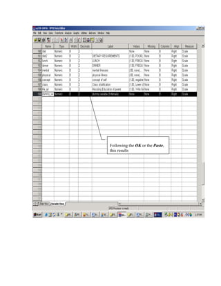 Following the OK or the Paste,
this results
 