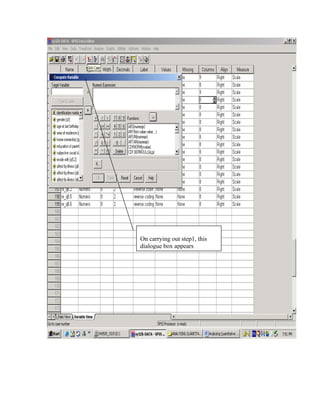 On carrying out step1, this
dialogue box appears
 
