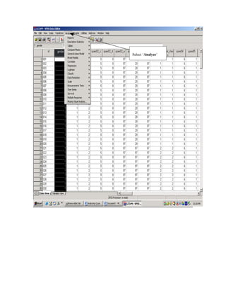 Select ‘Analyze’
 