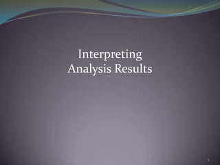 Interpreting
Analysis Results




                   1
 