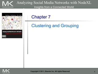 1Copyright © 2011, Elsevier Inc. All rights Reserved
Chapter 7
Clustering and Grouping
Analyzing Social Media Networks with NodeXL
Insights from a Connected World
 