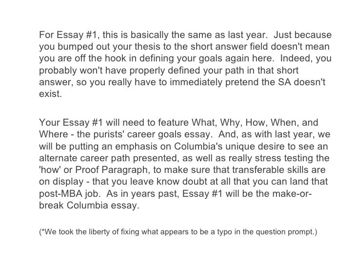 Analyzing the 2012 columbia business school essays