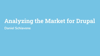 Analyzing the Market for Drupal
Daniel Schiavone
 