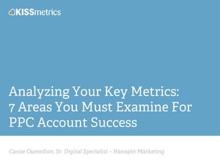 Cassie Oumedian, Sr. Digital Specialist – Hanapin Marketing
Analyzing Your Key Metrics:
7 Areas You Must Examine For
PPC Account Success
 