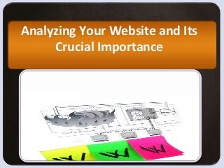 Analyzing Your Website and Its
     Crucial Importance
 