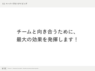 1.5. ペーパープロトタイピング
チームと向き合うために、
最大の効果を発揮します！
 