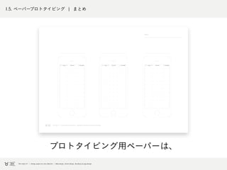 1.5. ペーパープロトタイピング ¦ まとめ
プロトタイピング用ペーパーは、
 