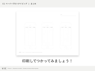 1.5. ペーパープロトタイピング ¦ まとめ
印刷してつかってみましょう！
 