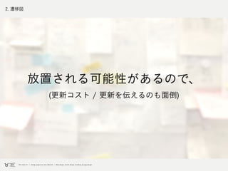 2. 遷移図
放置される可能性があるので、
(更新コスト / 更新を伝えるのも面倒)
 