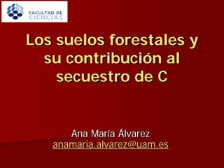 Ana María Álvarez
anamaria.alvarez@uam.es
Los suelos forestales y
su contribución al
secuestro de C
 