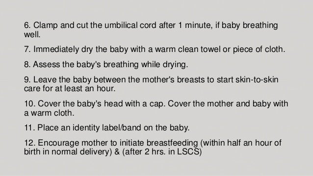 nursing care of newborn baby