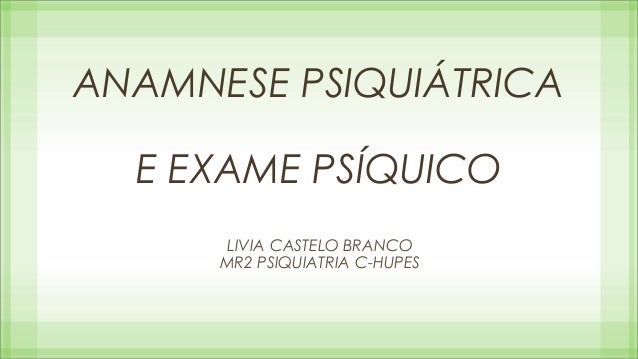 Exame do estado mental psiquiatria