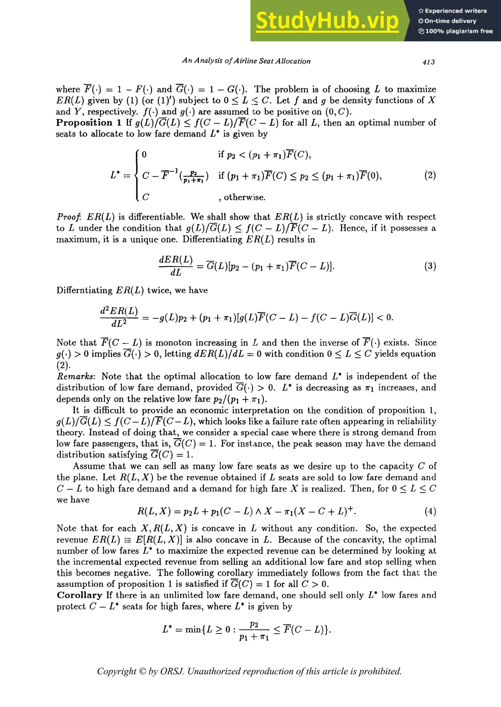 AN ANALYSIS OF AIRLINE SEAT ALLOCATION | PDF