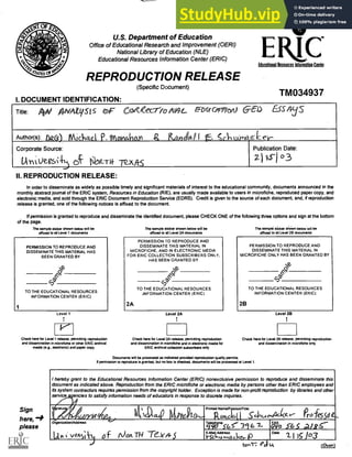 Eric Microfiche Example An Analysis Of Correctional Education GED Essays | PDF