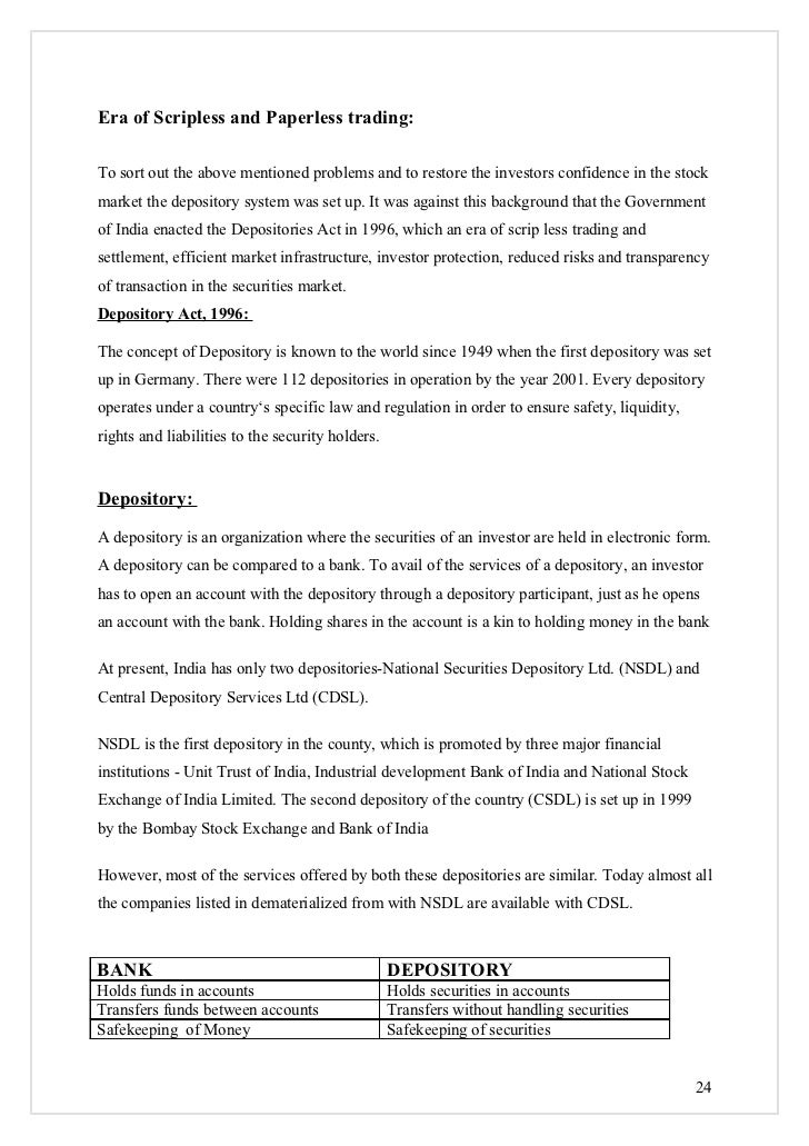Scripless securities trading system (ssts)