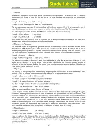 An Analysis Of Errors In Written English Sentences A Case Study Of Thai ...
