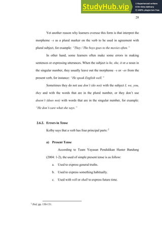 An Analysis Of Grammatical Amp Mechanical Errors In Writing Narrative ...