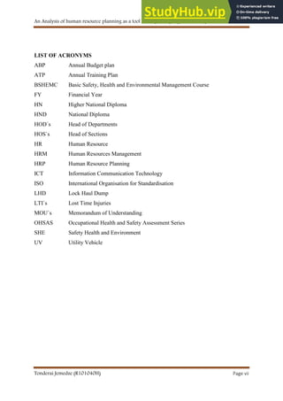 An Analysis Of Human Resource Planning As A Tool For Improving ...