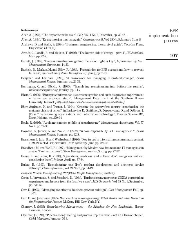 success and failure factors of bpr The success factors significantly related to accomplishing bpr project targets may be considered necessary but not necessarily sufficient for bpr success these success factors may lead to an operational definition of success, without necessarily leading to competitive advantages or improvement in company performance. success and failure factors of bpr The success factors significantly related to accomplishing bpr project targets may be considered necessary but not necessarily sufficient for bpr success these success factors may lead to an operational definition of success, without necessarily leading to competitive advantages or improvement in company performance.
