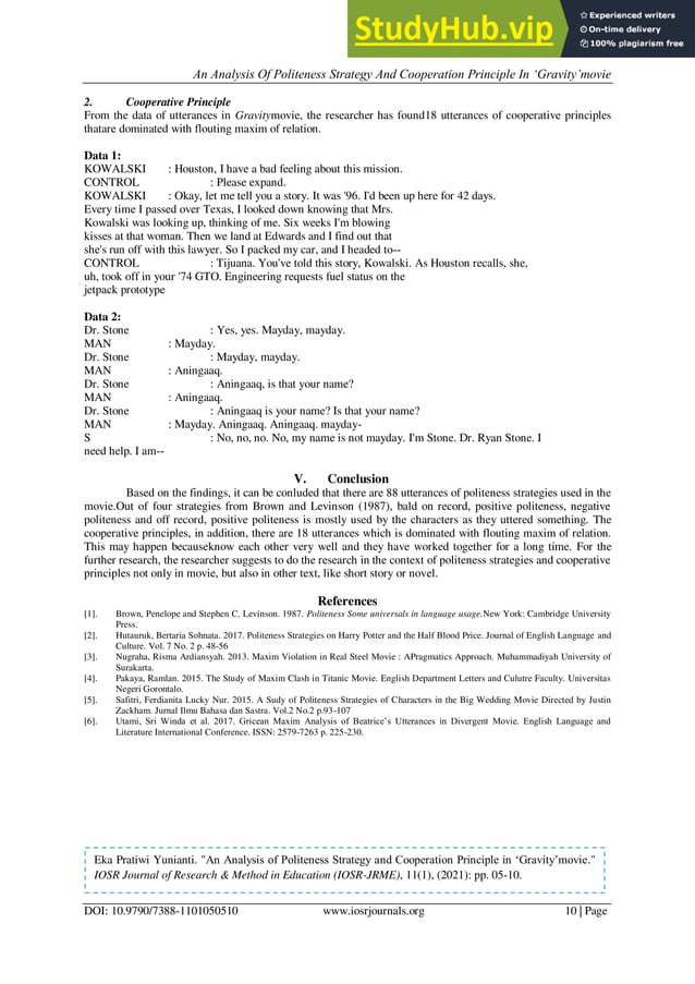 An Analysis Of Politeness Strategy And Cooperation Principle In Gravity