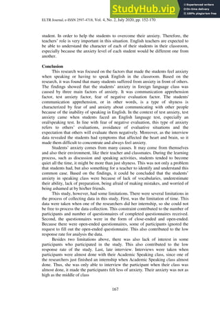 An Analysis Of Students Speaking Anxiety In Academic Speaking Class | PDF
