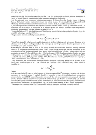 An analysis of technical efficiency of rice farmers in ahero irrigation ...