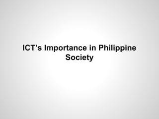 An Analysis of the Current State of Philippine ICT | PDF
