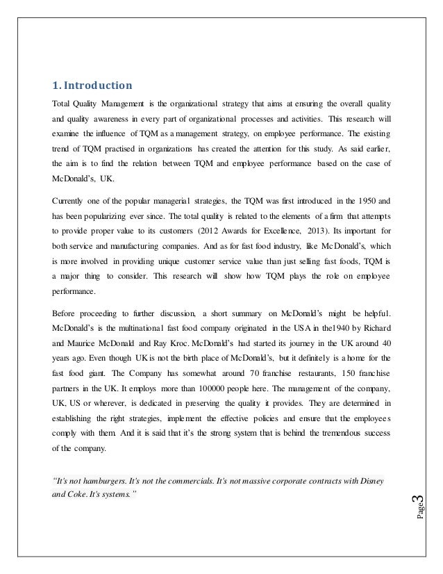 Tqm dissertation topics