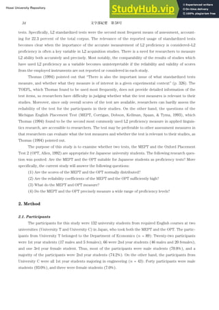 An Analysis Of The Oxford Placement Test And The Michigan English ...