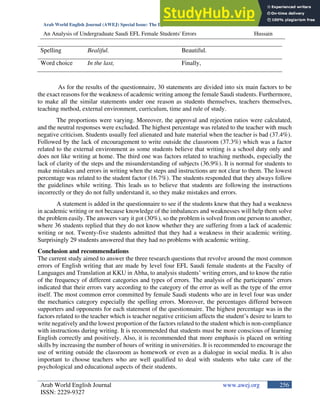 An Analysis Of Undergraduate Saudi EFL Female Students Errors In ...