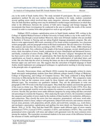 An Analysis Of Undergraduate Saudi EFL Female Students Errors In ...