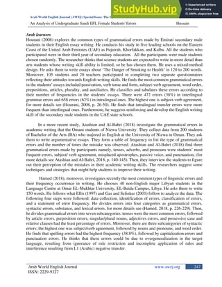 An Analysis Of Undergraduate Saudi EFL Female Students Errors In ...