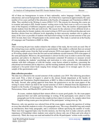 An Analysis Of Undergraduate Saudi EFL Female Students Errors In ...