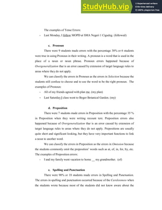 AN ANALYSIS ON THE GRAMMATICAL ERRORS IN THE STUDENTS WRITING | PDF
