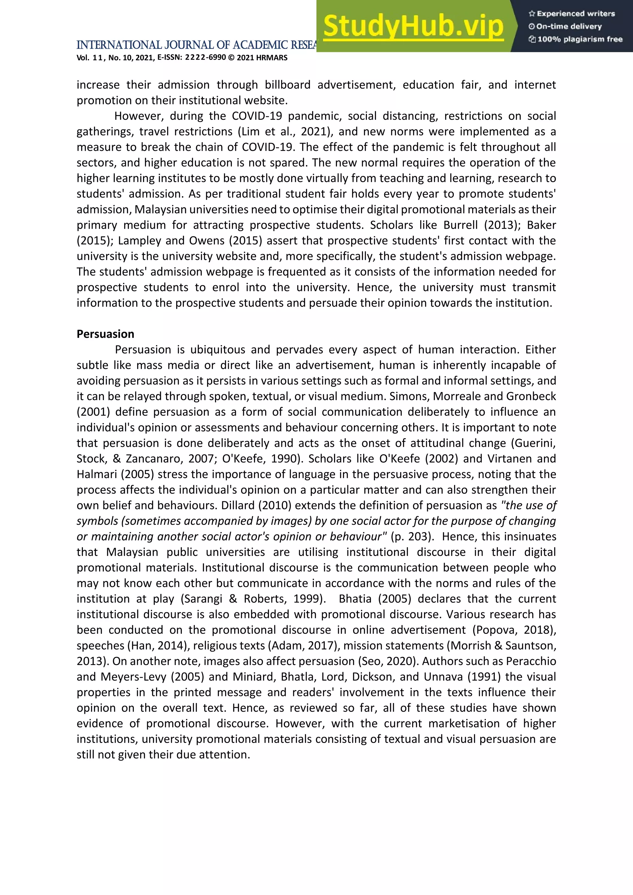 An Analysis On The Persuasive Elements In The Malaysian Public ...