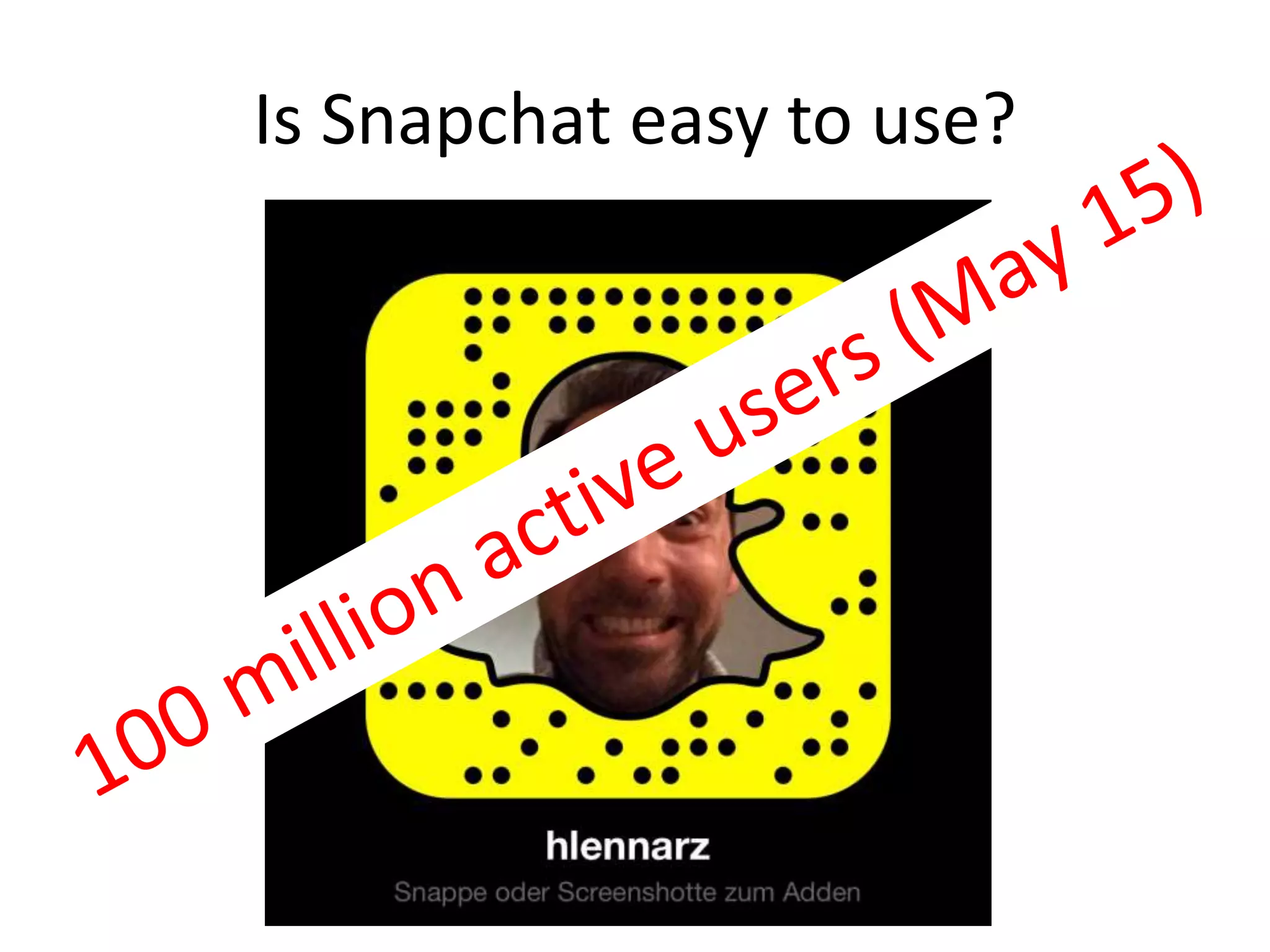 Is Snapchat easy to use?
 