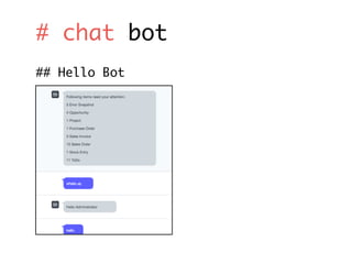 # chat bot
## Hello Bot
 