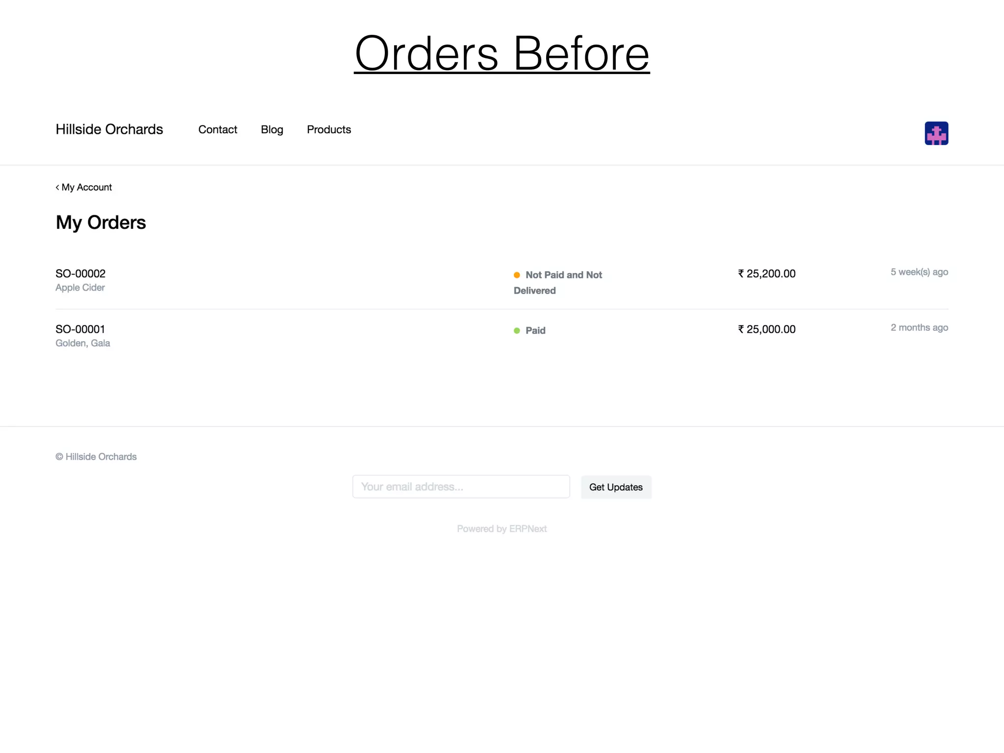 Orders Before
 