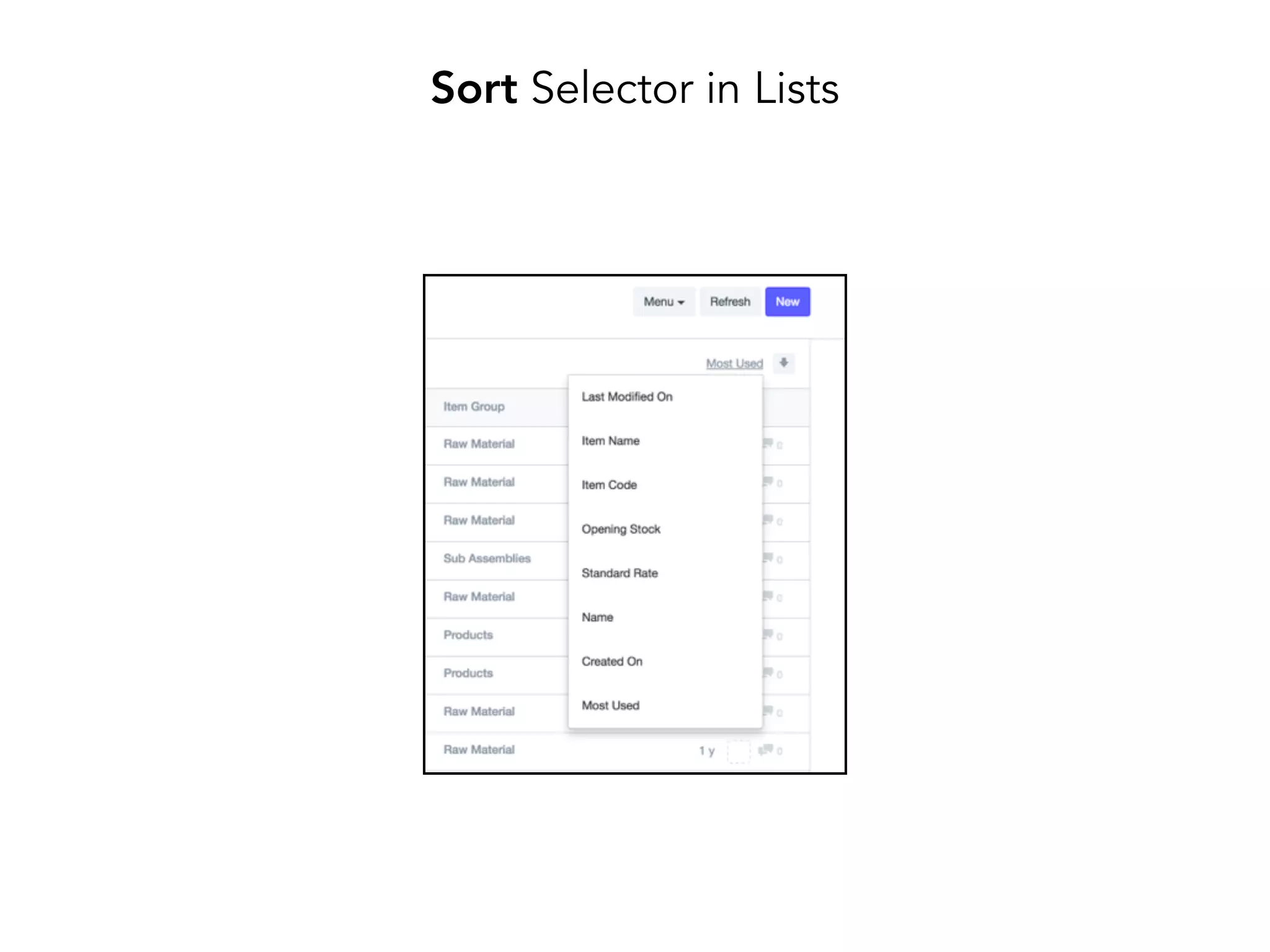 Sort Selector in Lists
 