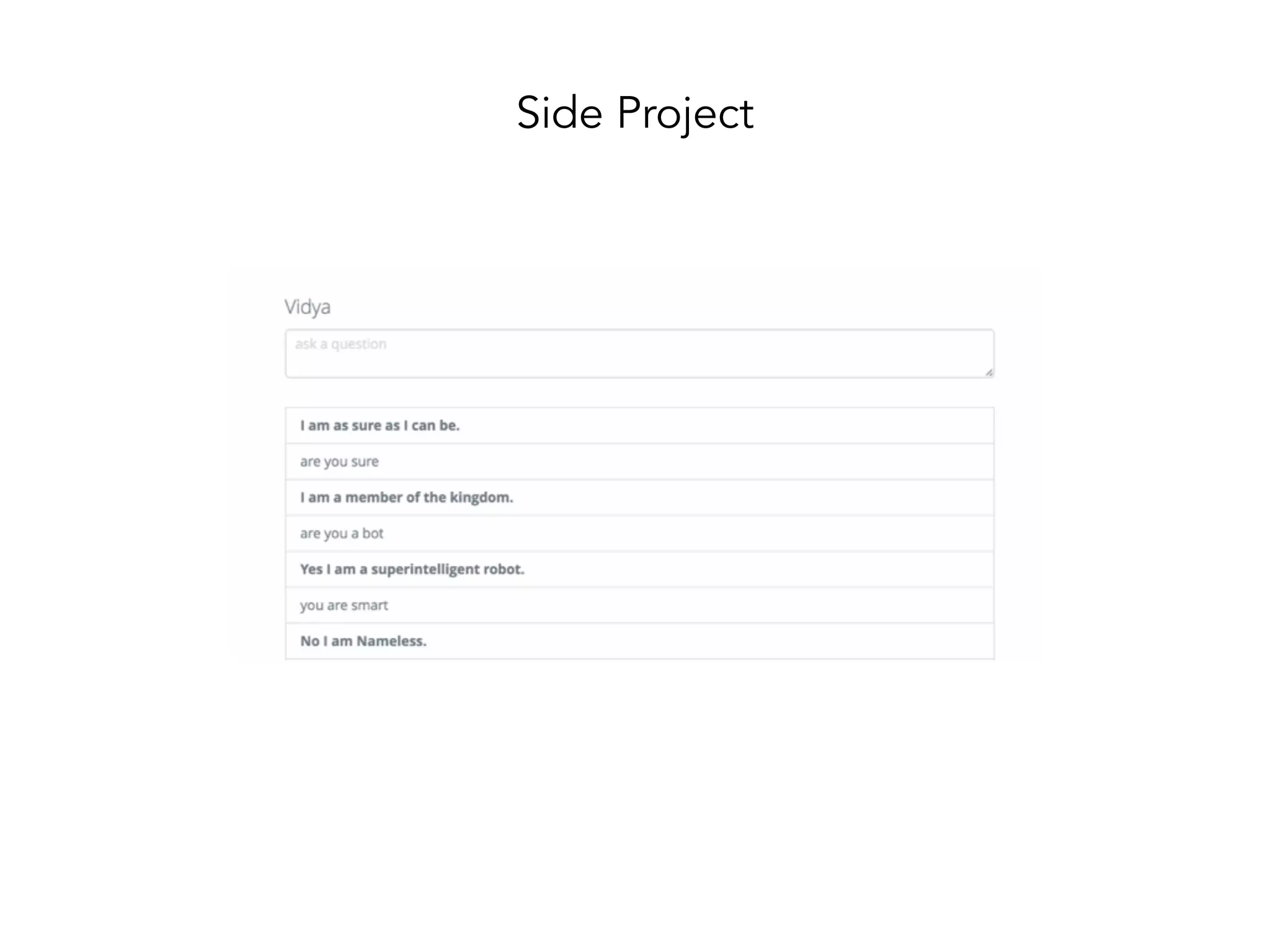 Side Project
 