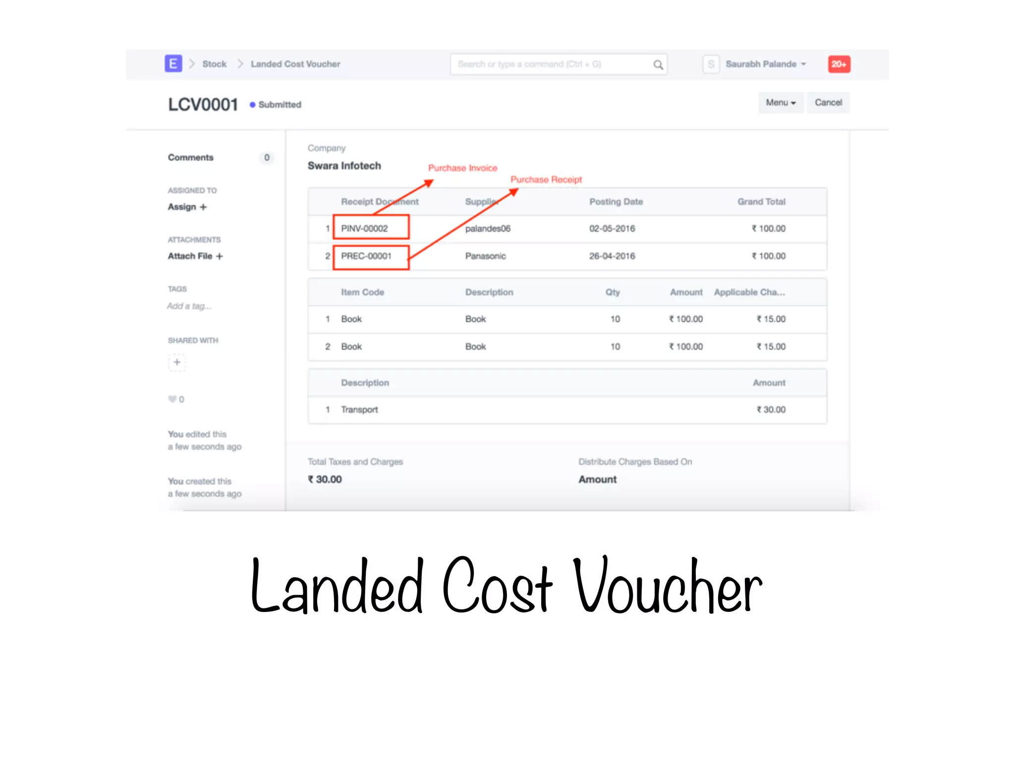 Landed Cost Voucher
 