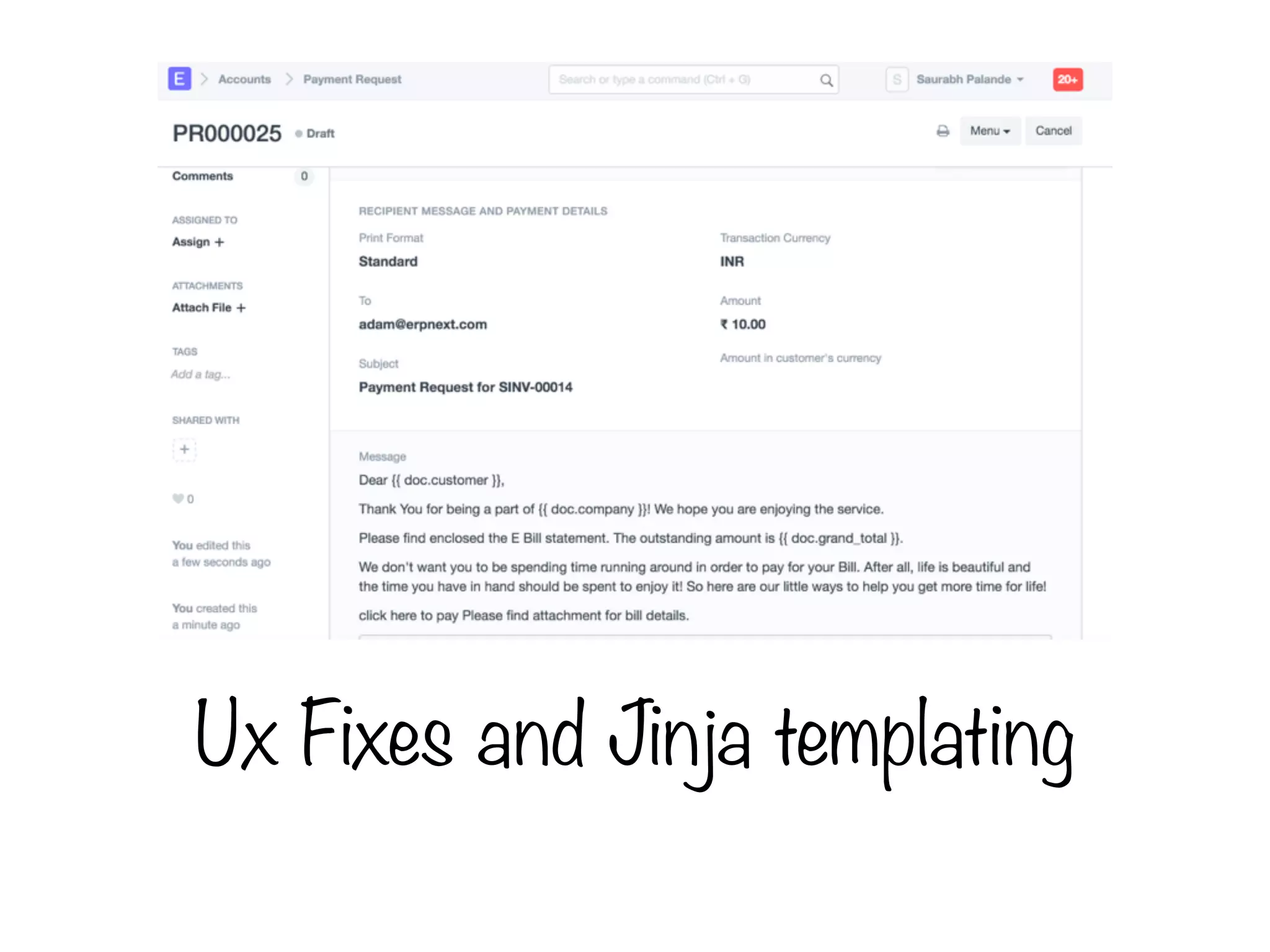 Ux Fixes and Jinja templating
 