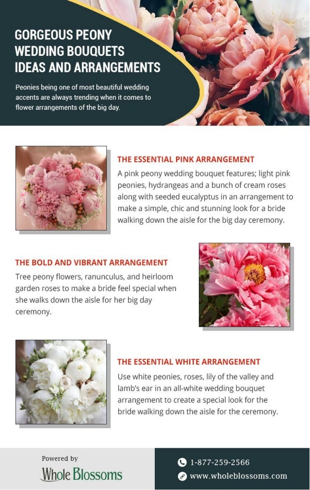 Get Gorgeous Peony Wedding Bouquets Ideas Arrangements