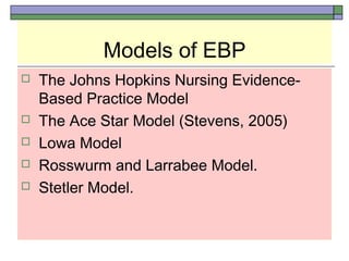 Models of EBP
 