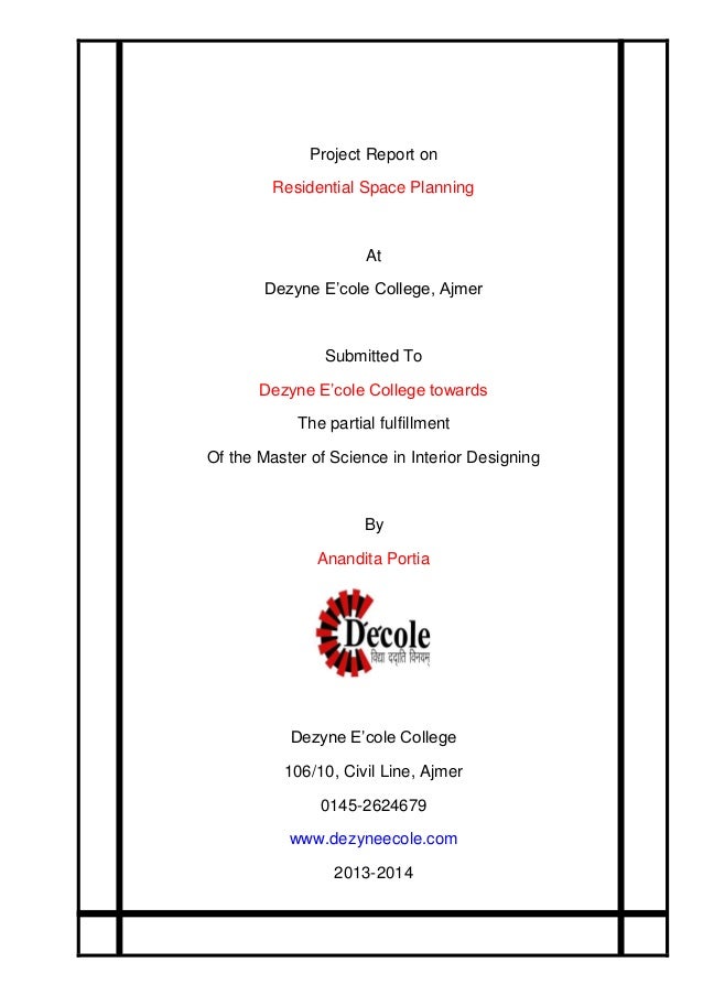 Anandita Portia ,M.Sc-Interior Design (Residential Design Project )