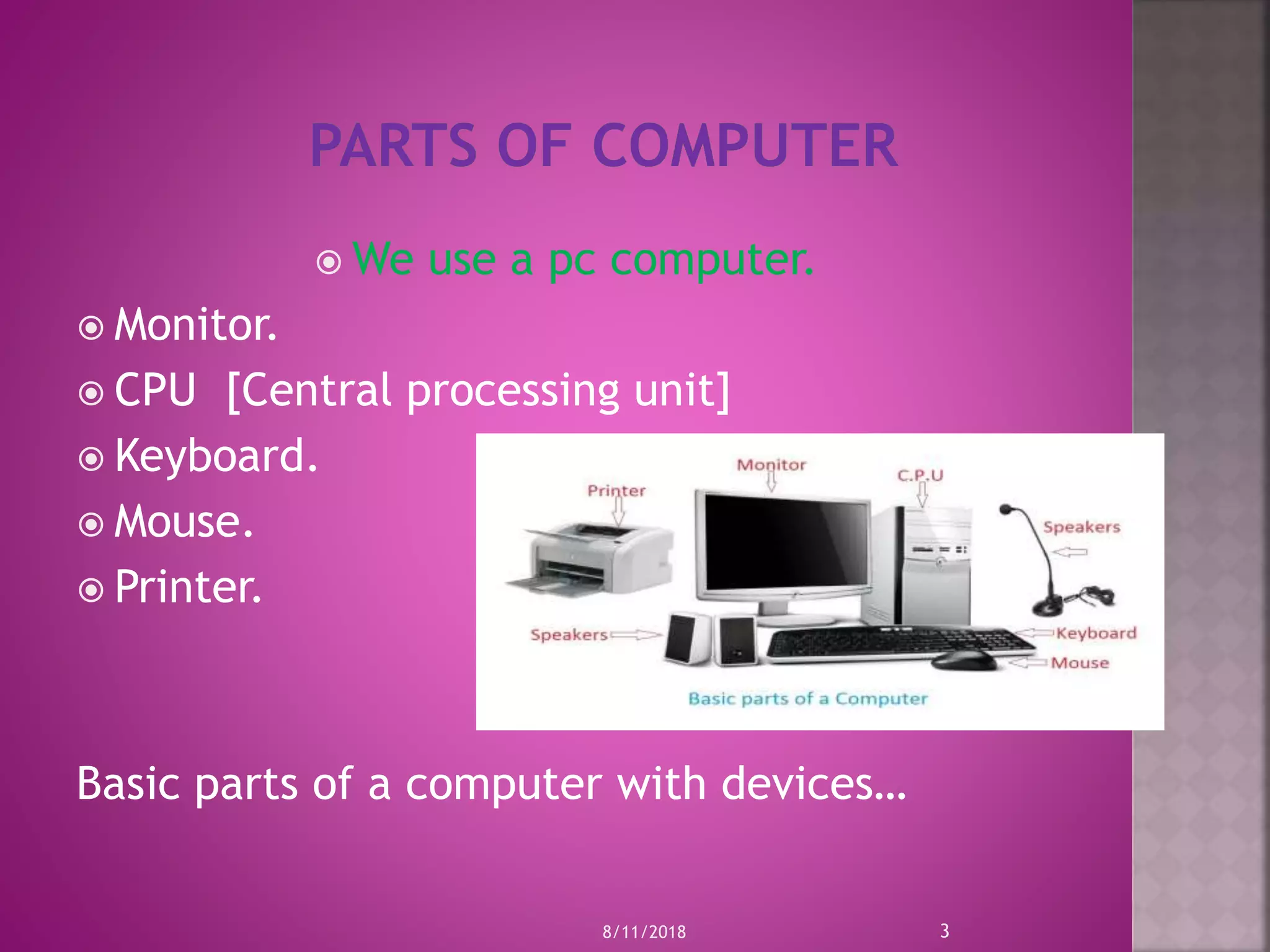 definition part of computer | PPT