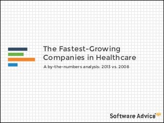 The Fastest-Growing
Companies in Healthcare
A by-the-numbers analysis: 2013 vs. 2008

 